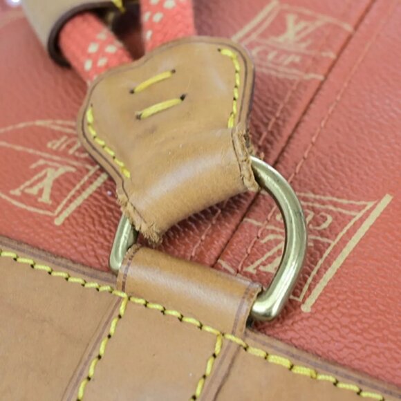 LOUIS VUITTON Logo Cup Saint Tropez Shoulder Bag PVC Leateher Red - Picture 12 of 12